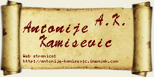 Antonije Kamišević vizit kartica
